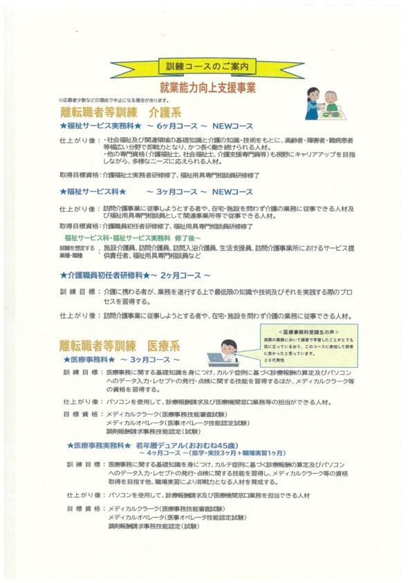 追加募集　リーフレット裏